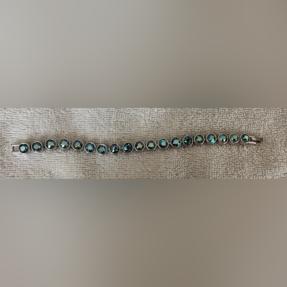 Touchstone by Swarovski tennis bracelet- aquamarine NWOB